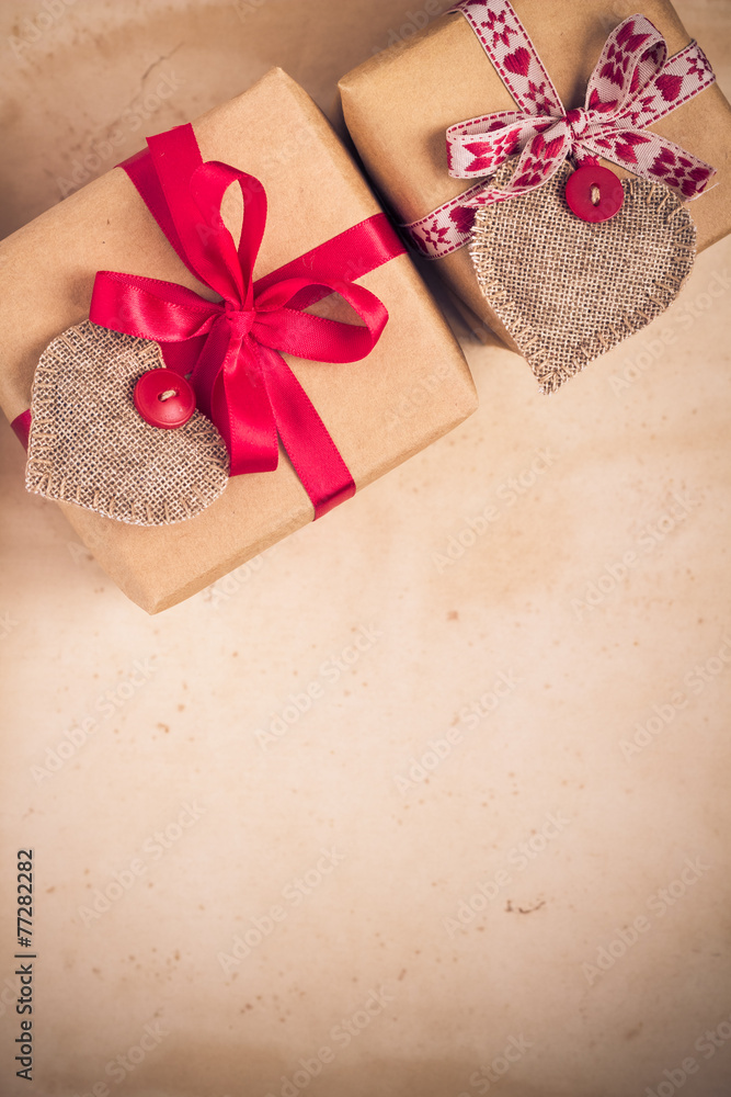 Valentines Day gifts hand sewn hearts old paper Valentines Day gifts hand sewn hearts old paper