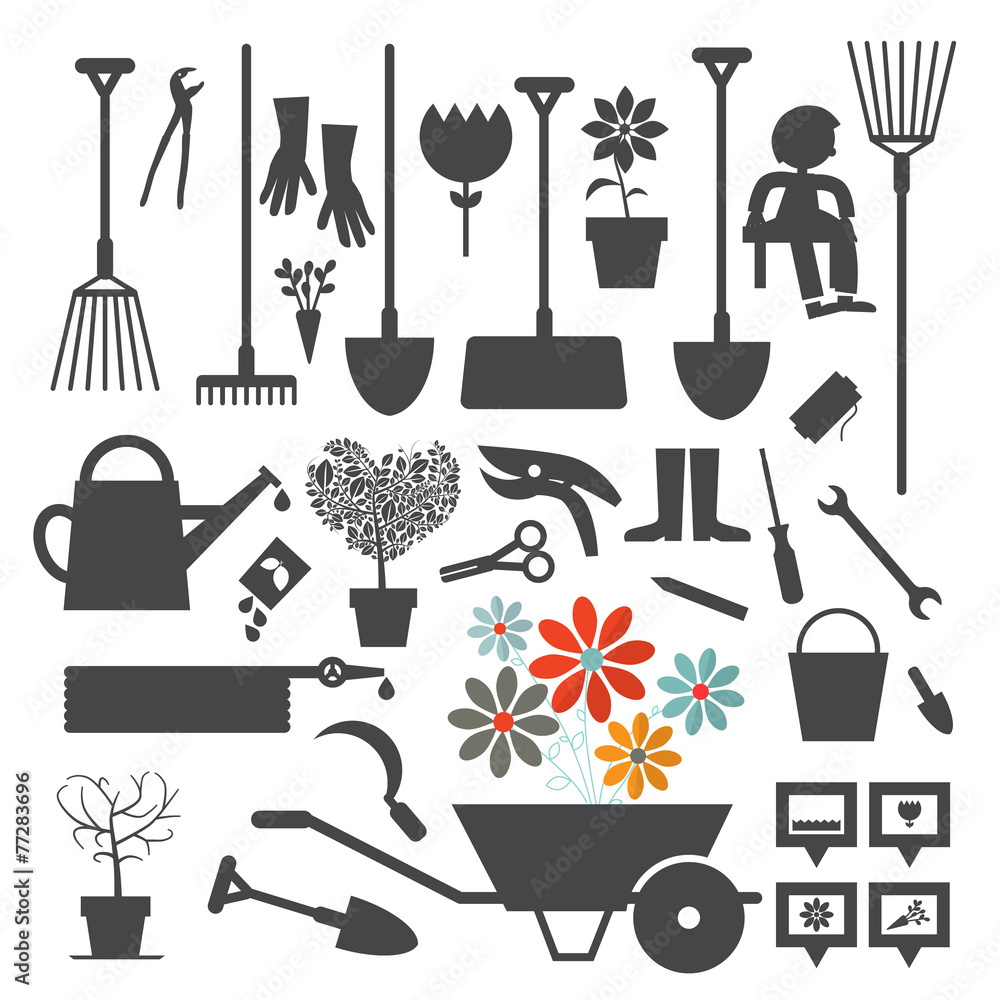 Vector Gardening Icons Set Adobe Stock