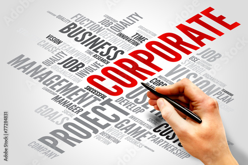 CORPORATE word cloud, business concept photo