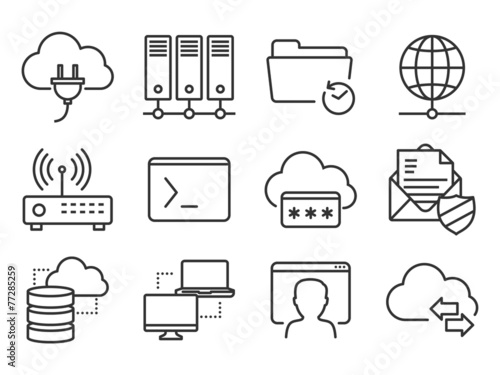 Networking icons set