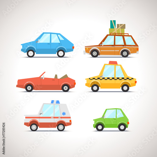 Car Flat Icon Set 1