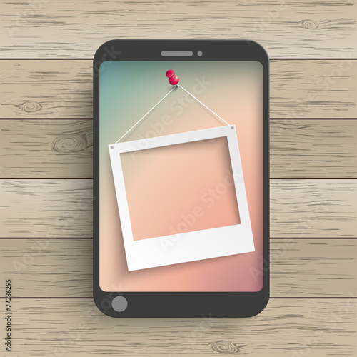 Wood Smartphone Photo Frame Thumbtack