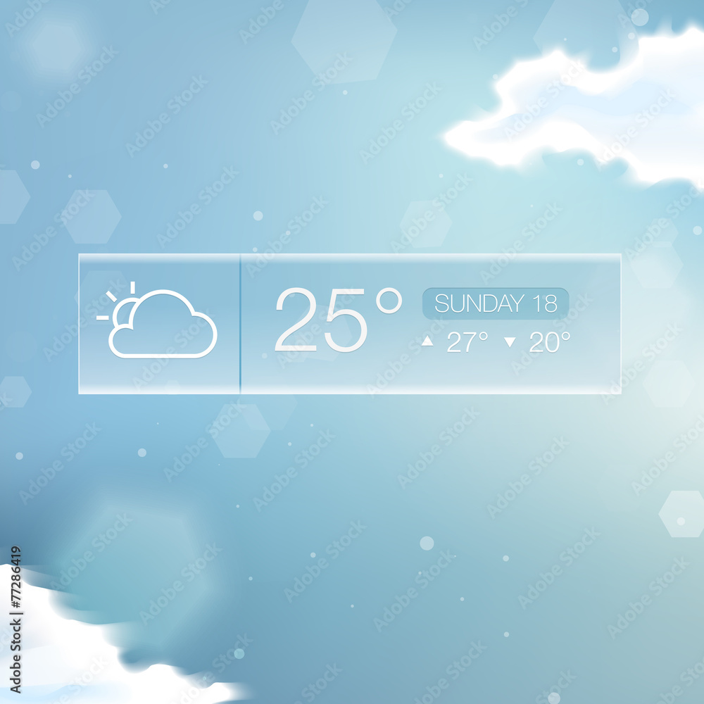 Obraz premium Vector Weather Widget Notification