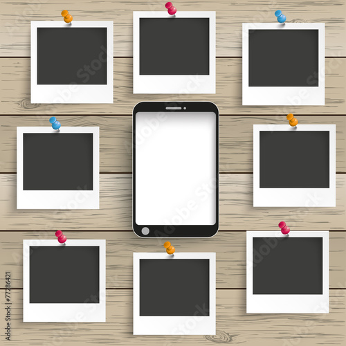 Wood Smartphone 8 Photo Frames