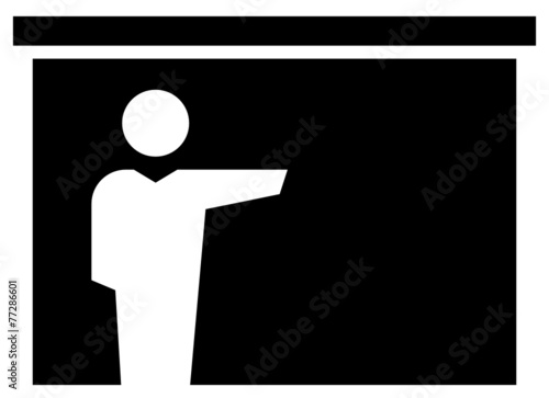 Man reporting at presentation icon