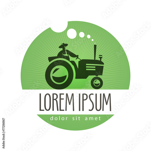 tractor vector logo design template. farm or natural product