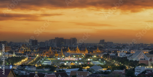 Grand palace at twilight in Bangkok, Thailand © weerasak