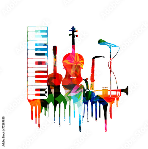 Colorful musical instruments design