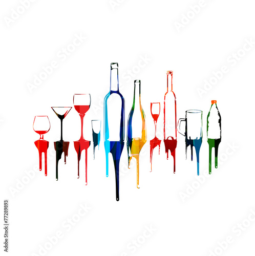 Colorful vector bottles