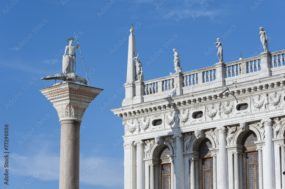 Fototapeta premium Ancient column in Palazzo Ducale (Doge's Palace) ,Venice,Italy
