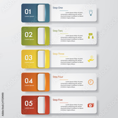 Design clean number banners template. Vector.