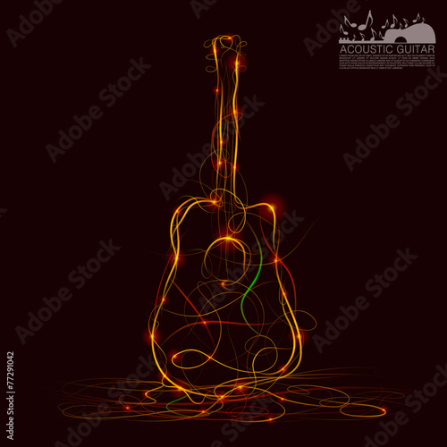 Silhouette of guitar fire