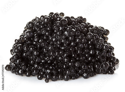 Fotografie Black caviar isolated on white background