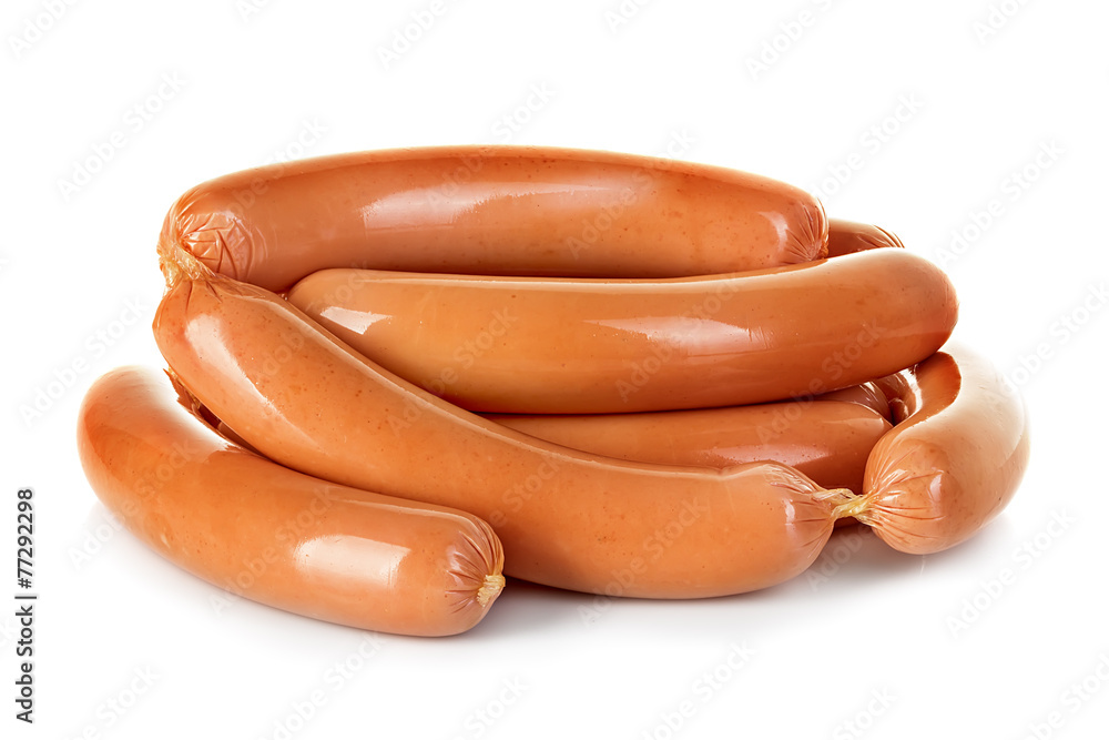 Sausages isolated on a white background Sausages isolated on a white background