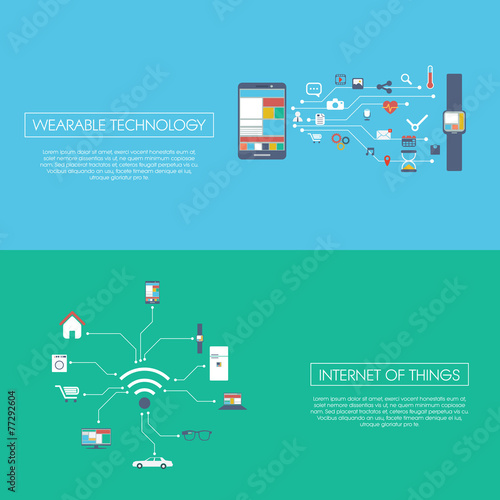 Internet of things concept vector illustration with icons for