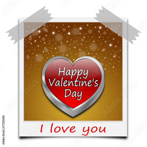 Happy Valentine's Day auf Polaroid