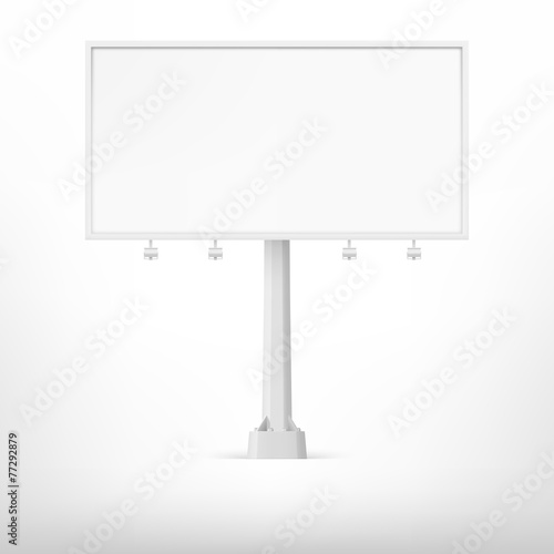 Blank white billboard, vector illustration.