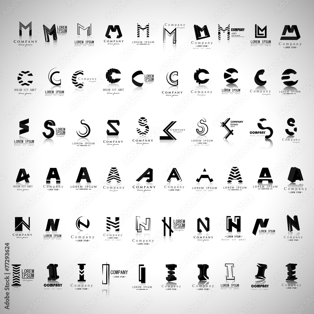 Lettering Icons Set - Isolated On Gray Background - Vector Illustration, Graphic Design, Editable For Your Design Lettering Icons Set - Isolated On Gray Background - Vector Illustration, Graphic Design, Editable For Your Design