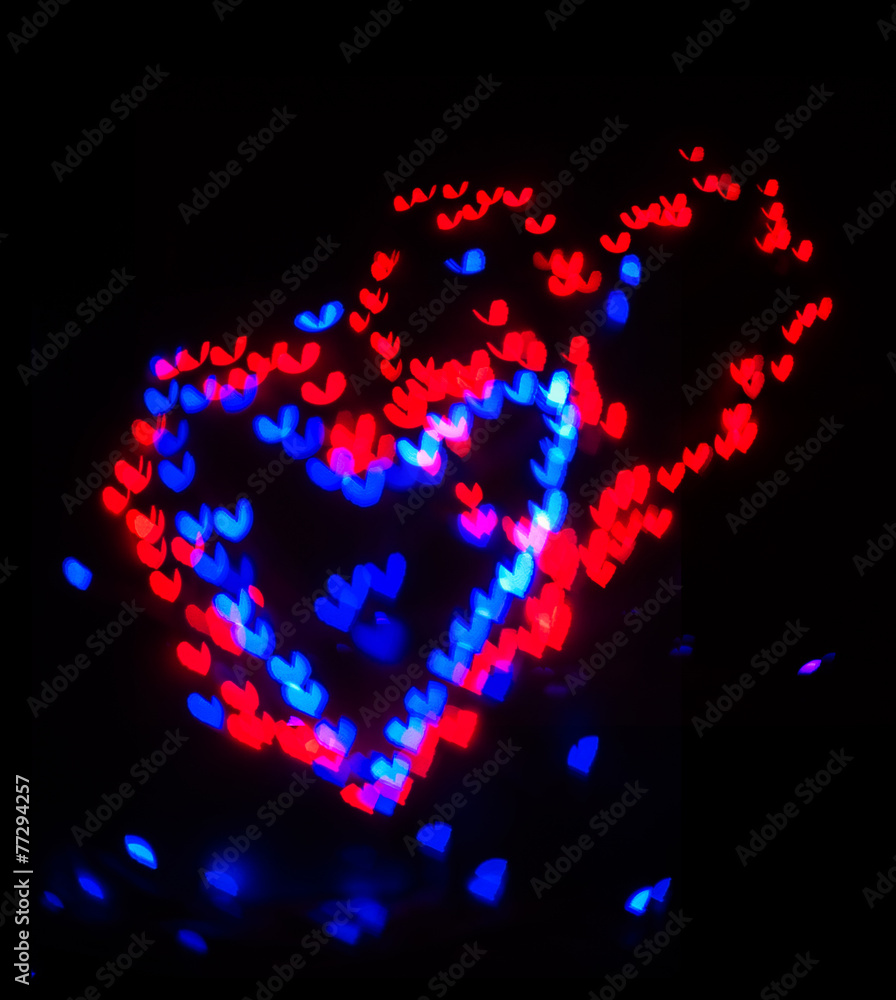 Heart bokeh background, Valentine's day Heart bokeh background, Valentine's day