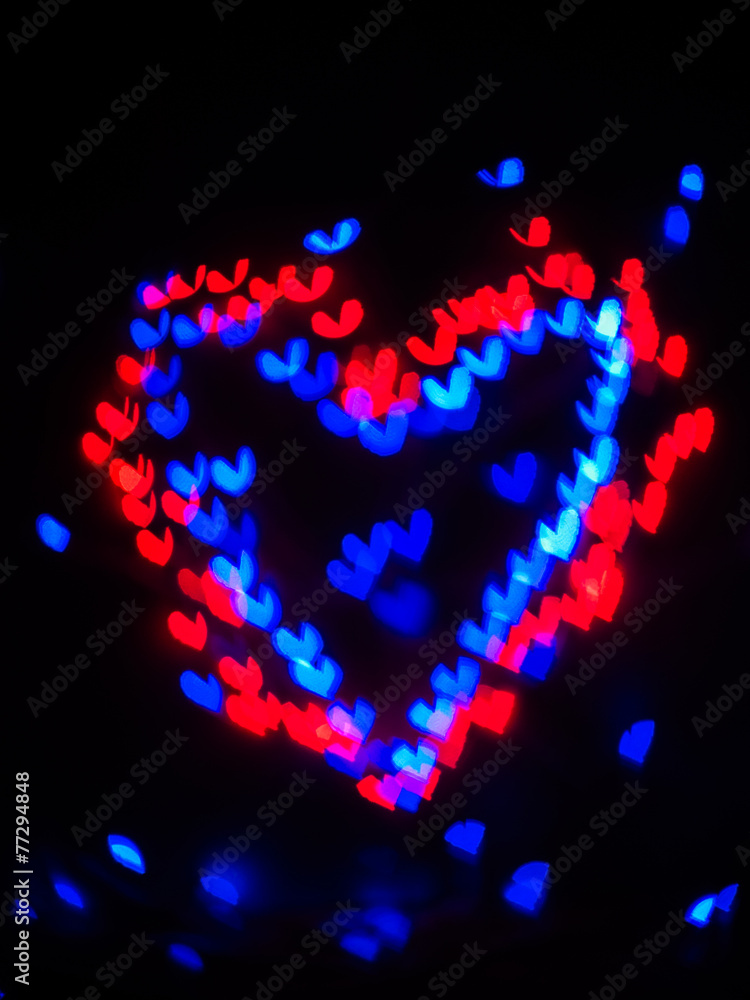 Heart bokeh background, Valentine's day