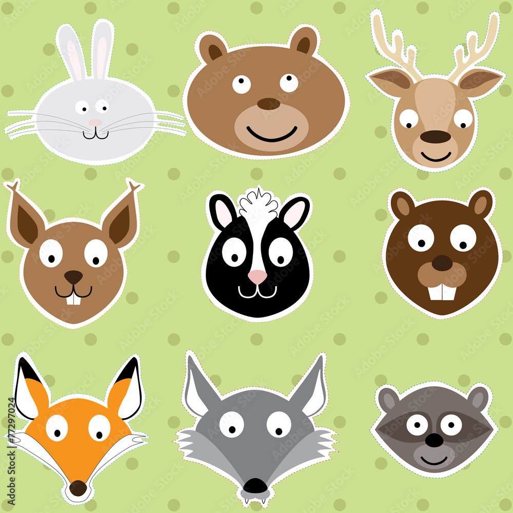 Obraz premium Cute Animals - Vector Illustration Set