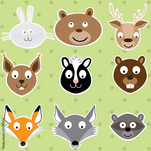 Cute Animals - Vector Illustration Set