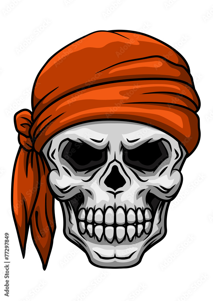 Skull in orange bandana Skull in orange bandana