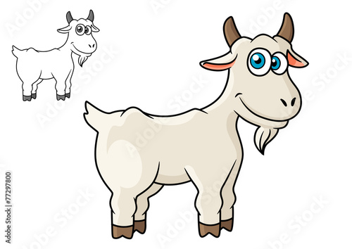 Cartoon horned farm goat