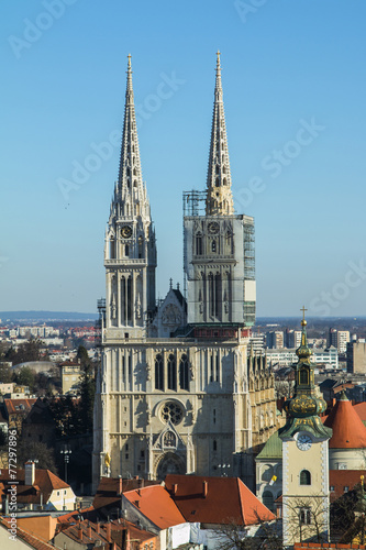 Zagreb cathederal from Lotrscak tower