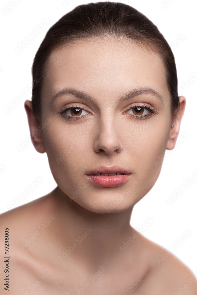 Portrait of a beautiful young woman with natural makeup Portrait of a beautiful young woman with natural makeup