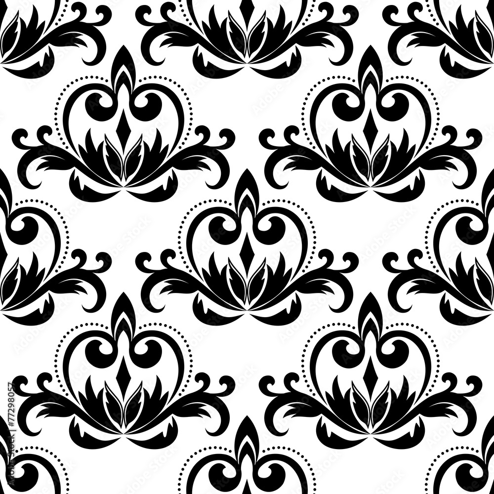 Floral damask seamless pattern