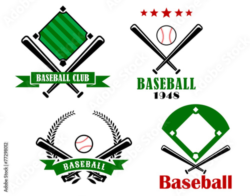Baseball sporting emblems or badges