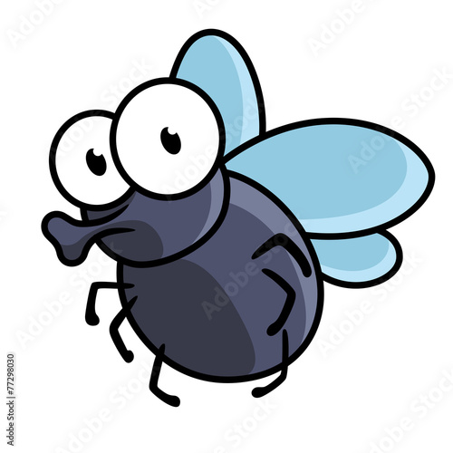 Fototapete Cute little cartoon fly insect