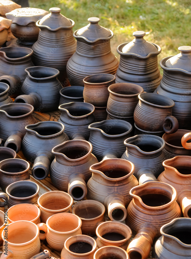 Ukrainian traditional handmade ceramic pots Ukrainian traditional handmade ceramic pots