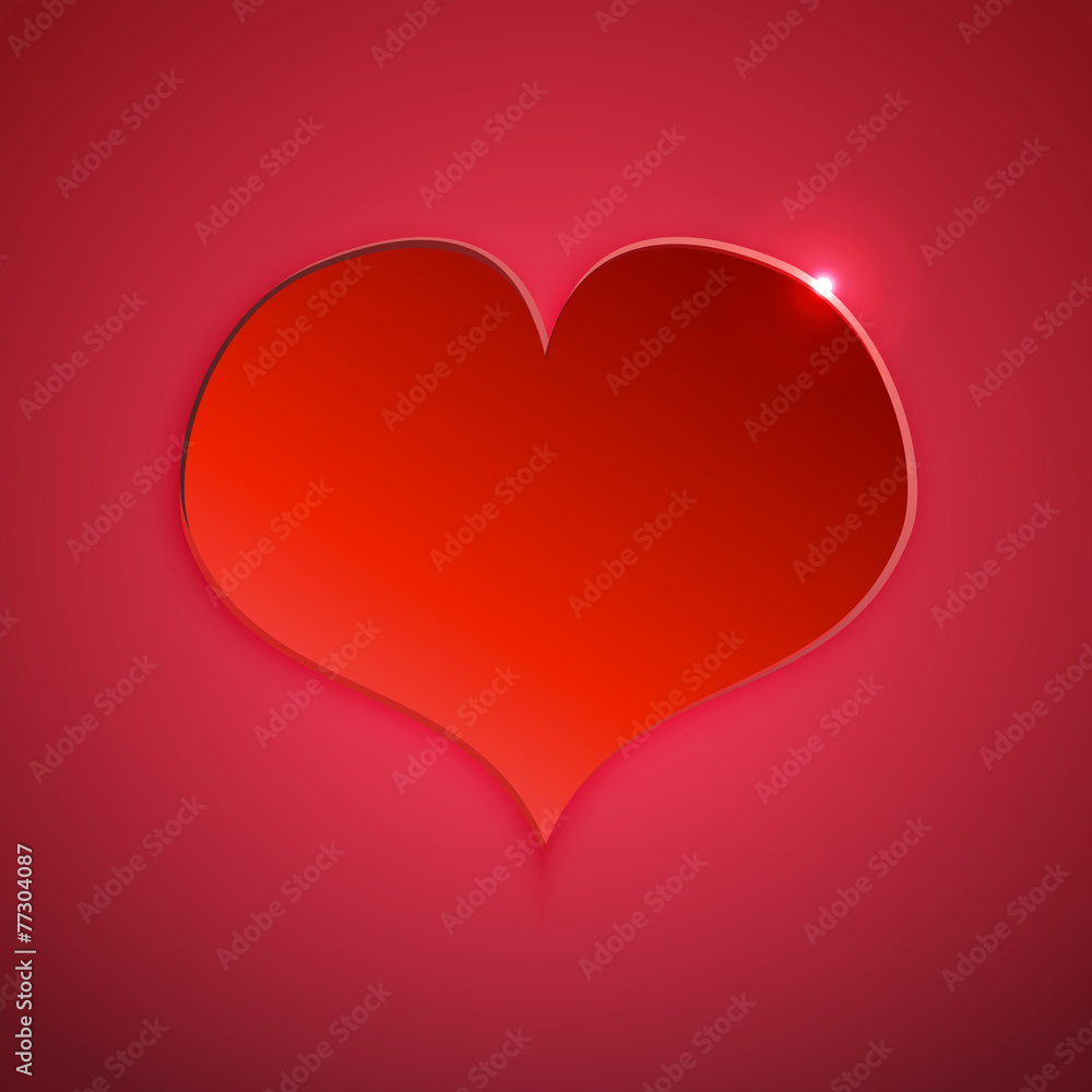 Red heart on a red background. Raster 1