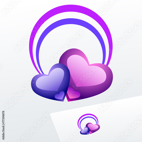 Vector colorful logo with hearts