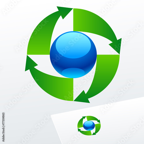 Vector logo with green arrows