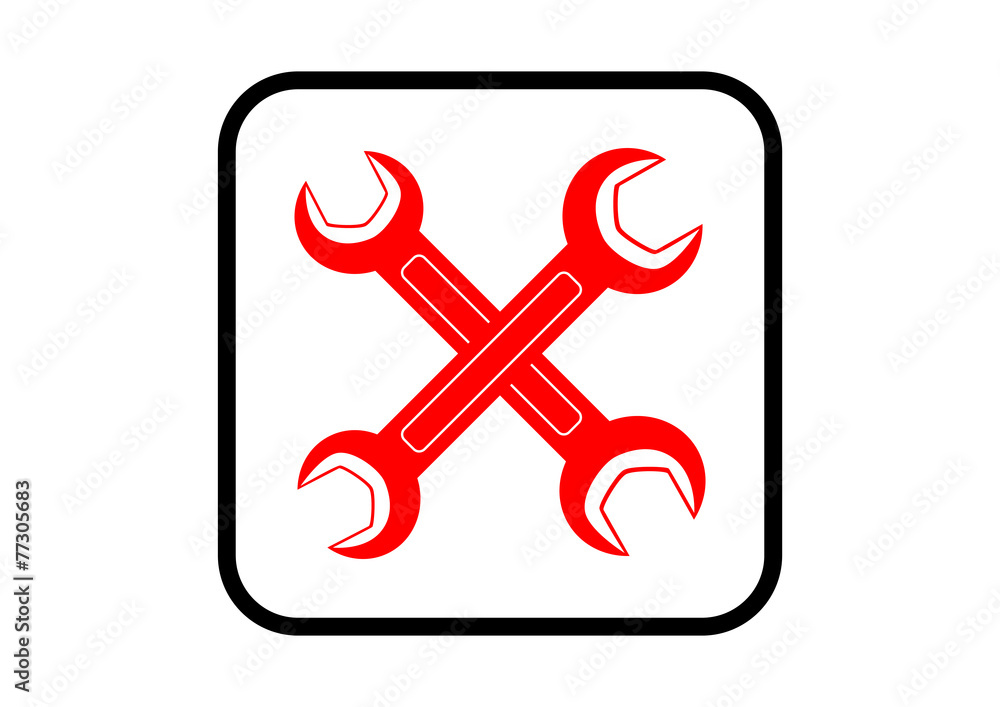 Spanner icon on white background Spanner icon on white background