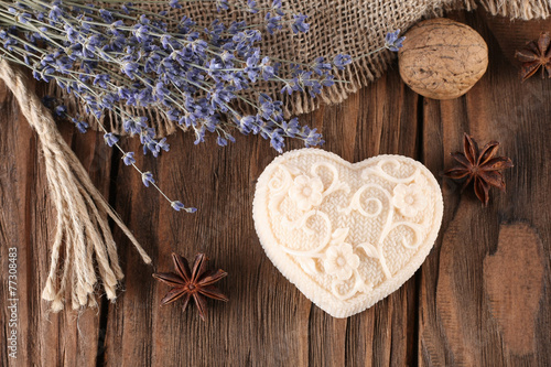 handmade soap in the form of heart