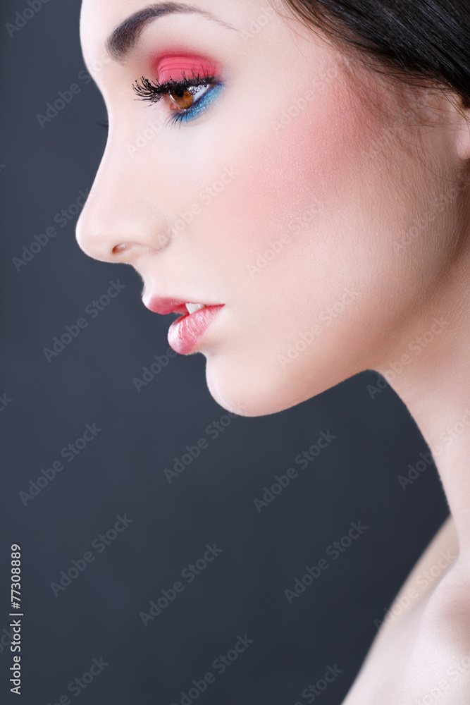 Fototapeta premium Portrait of beautiful woman close up