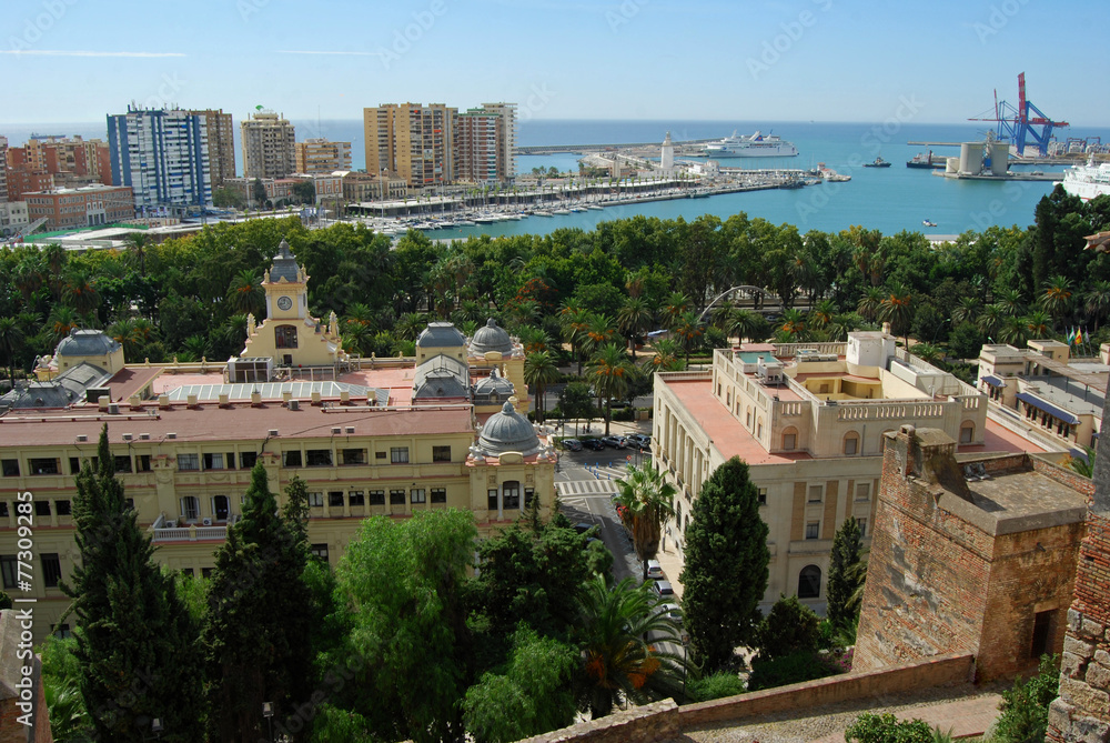 Málaga, panorámica, paisaje urbano, Andalucía, ciudad