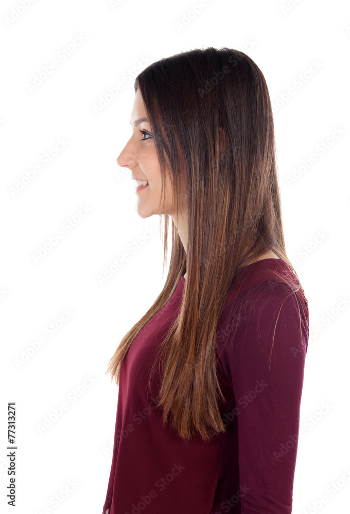 Profile of attractive girl looking at side Profile of attractive girl looking at side