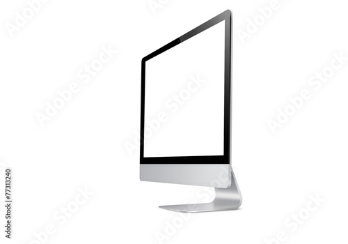 Computer display isolated on white