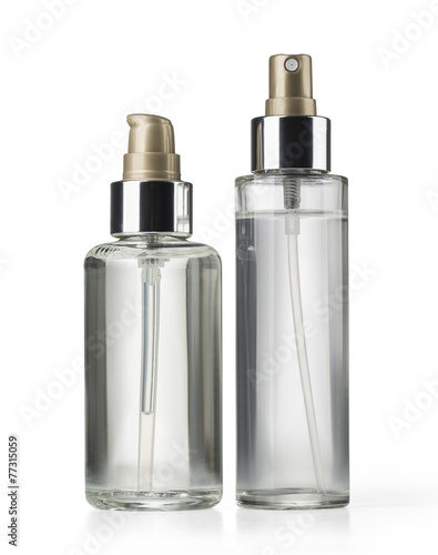 two cosmetics bottle