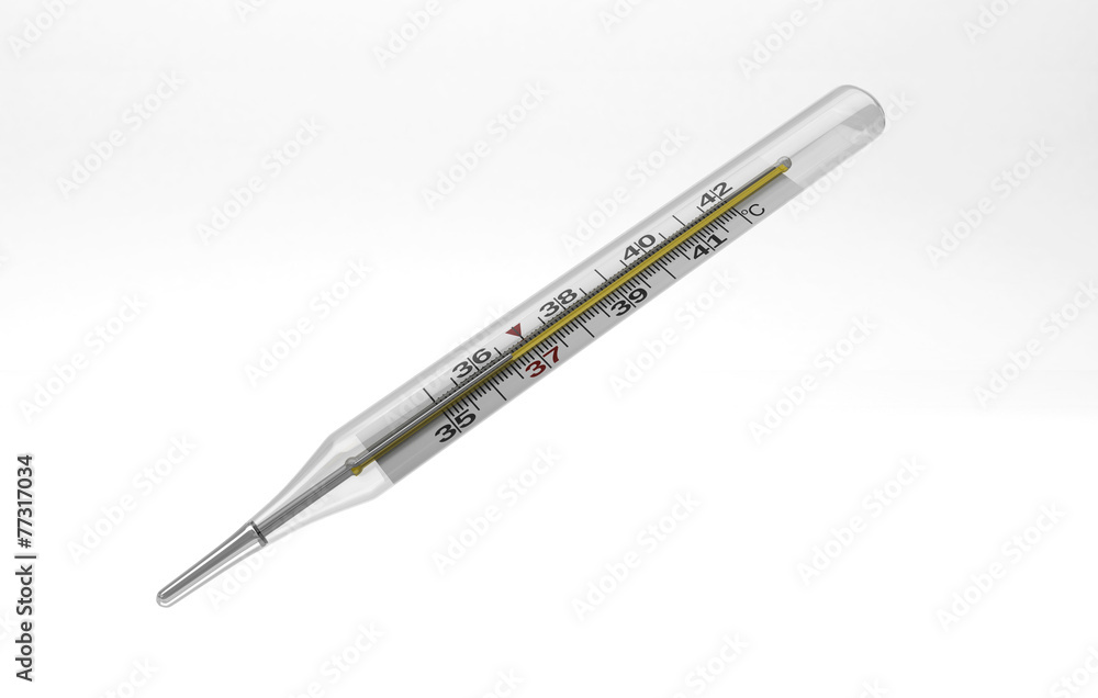 Termometro al mercurio, febbre influenza Stock Illustration | Adobe Stock