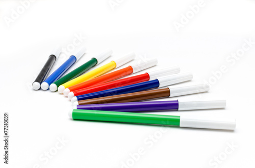 colourful felt pens round vivid