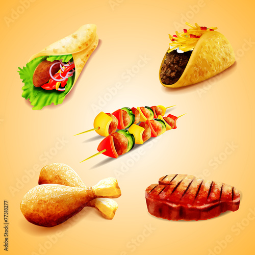 set icons food