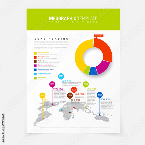 Poster with simple world map infographic