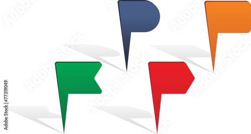 Map pin arrows set. Vector illustration