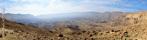 Panoramic view of Small Crater in Negev desert.